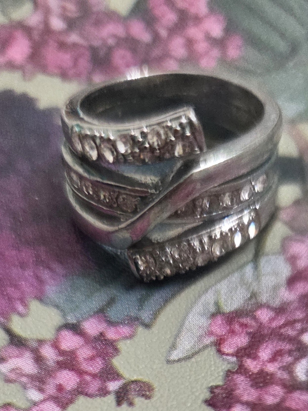 Source Unknown Silver-Tone Rhinestone Wrap Ring - Picture 2 of 3